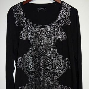 Zenergy by Chico's Top Black SIlver